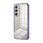 Per Samsung Galaxy S24+ 5G Custodia per telefono con foro fine con placcatura trasparente (viola)