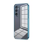 Per Samsung Galaxy S24+ 5G Custodia per telefono con foro fine con placcatura trasparente (blu)