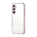 Per Samsung Galaxy S23 FE 5G Custodia per telefono con foro sottile con placcatura trasparente (rosa)