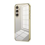Per Samsung Galaxy S23 FE 5G Custodia per telefono con foro fine con placcatura trasparente (oro)