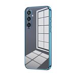 Per Samsung Galaxy S23 FE 5G Custodia per telefono con foro sottile con placcatura trasparente (blu)