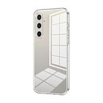 Per Samsung Galaxy S23 FE 5G Custodia per telefono con foro fine con placcatura trasparente (trasparente)
