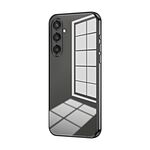 Per Samsung Galaxy S23 FE 5G Custodia per telefono con foro sottile con placcatura trasparente (nera)