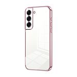 Per Samsung Galaxy S22+ 5G Custodia per telefono con foro fine con placcatura trasparente (rosa)