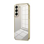Per Samsung Galaxy S22+ 5G Custodia per telefono con foro fine con placcatura trasparente (oro)