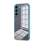 Per Samsung Galaxy S22+ 5G Custodia per telefono con foro fine con placcatura trasparente (blu)