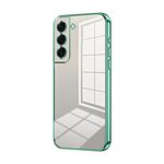 Per Samsung Galaxy S22+ 5G Custodia per telefono con foro fine con placcatura trasparente (verde)