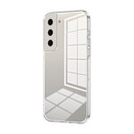 Per Samsung Galaxy S22 5G Custodia per telefono con foro fine con placcatura trasparente (trasparente)