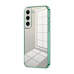 Per Samsung Galaxy S22 5G Custodia per telefono con foro fine con placcatura trasparente (verde)