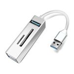 15101 Adattatore HUB per lettore di schede 5 in 1 da USB 3.0 a 3 x USB + SD / TF (argento)