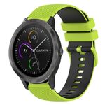 Per Garmin Vivoactive3 Music Cinturino in silicone bicolore a scacchi da 20 mm (verde lime + nero)