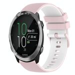 For Garmin Forerunner 645 20mm Checkered Two-Color Silicone Watch Band(Pink+White)