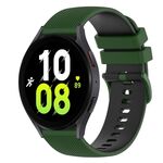 Per Samsung Galaxy Watch5 Cinturino in silicone bicolore a scacchi da 44 mm 20 mm (verde amy + nero)