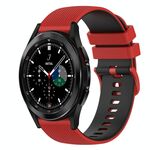 For Samsung  Galaxy Watch4 Classic 42mm 20mm Checkered Two-Color Silicone Watch Band(Red+Black)