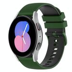 Per Samsung Galaxy Watch 42mm 20mm Cinturino in silicone bicolore a scacchi (verde Amy + nero)