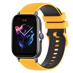 Per Amazfit GTS 3 cinturino in silicone bicolore a scacchi da 20 mm (giallo + nero)