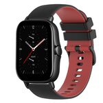 Per cinturino in silicone bicolore a scacchi Amazfit GTS 2E 20mm (nero + rosso)