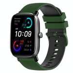 Per Amazfit GTS 2 cinturino in silicone bicolore a scacchi da 20 mm (verde Amy + nero)