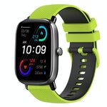 Per Amazfit GTS 2 cinturino in silicone bicolore a scacchi da 20 mm (verde lime + nero)