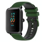 Per Amazfit BIP U cinturino in silicone bicolore a scacchi da 20 mm (verde Amy + nero)