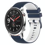 Per Amazfit GTR 42mm 20mm cinturino in silicone bicolore a scacchi (blu scuro + bianco)