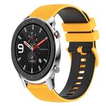 Per Amazfit GTR 42mm 20mm cinturino in silicone bicolore a scacchi (giallo + nero)