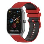 Per cinturino in silicone bicolore a scacchi Amazfit GTS 20mm (rosso + nero)