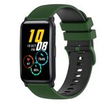 Cinturino per orologio in silicone bicolore a scacchi da 20 mm For Honor Watch ES (verde Amy + nero)