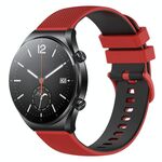 Per Xiaomi Watch S1 Cinturino per orologio in silicone bicolore a scacchi da 22 mm (rosso + nero)