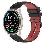 Per Xiaomi Watch Sport 22mm Cinturino in silicone bicolore a scacchi (nero + rosso)