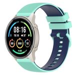 Per Xiaomi Watch Sport 22mm Cinturino in silicone bicolore a scacchi (verde acqua + blu)