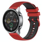 Per Xiaomi Watch Color 22mm Cinturino in silicone bicolore a scacchi (rosso + nero)