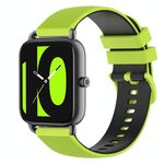 Per Xiaomi Haylou RS4 LS12 Cinturino in silicone bicolore a scacchi da 22 mm (verde lime + nero)