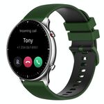 Per Amazfit GTR 2 cinturino in silicone bicolore a scacchi da 22 mm (verde Amy + nero)