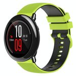 Per cinturino in silicone bicolore a scacchi da 22 mm Amazfit Pace (verde lime + nero)