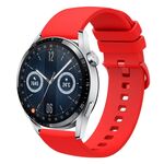 Per Huawei Watch GT3 42mm 20mm Cinturino in silicone morbido a tinta unita (rosso)