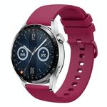 Per Huawei Watch GT3 42mm 20mm Cinturino in silicone morbido a tinta unita (rosso vino)