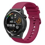 Per Huawei Watch GT Runner 22mm Cinturino in silicone morbido a tinta unita (rosso vino)