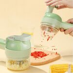 Set di tagliaverdure elettrico portatile 4 in 1 Tritacarne per aglio tritacarne