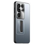 Custodia per telefono con supporto in TPU ibrido in metallo satinato per vivo S16 (blu)