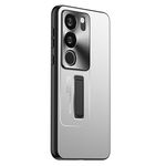 Custodia per telefono con supporto in TPU ibrido in metallo satinato per vivo S17 (argento)
