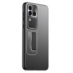 Custodia per telefono con supporto in TPU ibrido in metallo satinato per vivo S18 Pro (nera)