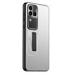 Custodia per telefono con supporto in TPU ibrido in metallo satinato per vivo S18 Pro (argento)