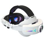 Per Meta Quest 3 Cuffie pieghevoli regolabili con effetto di illuminazione RGB ricaricabili USB (bianco)