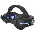 Per Meta Quest 3 Cuffie pieghevoli regolabili con effetto di illuminazione RGB ricaricabili USB (nero)
