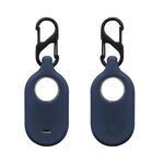 Per Samsung Galaxy SmartTag2 con custodia protettiva in silicone con portachiavi, stile: fibbia S blu scuro