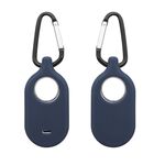 Per Samsung Galaxy SmartTag2 con custodia protettiva in silicone con portachiavi, stile: fibbia D blu intenso