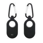 Per Samsung Galaxy SmartTag2 con custodia protettiva in silicone con portachiavi, stile: fibbia D nera