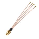 Ponticello cavo prolunga antenna WIFI da 1 in 4 IPX a RPSMAK RG178 (15 cm)