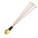 Ponticello cavo prolunga antenna WIFI 1 in 4 IPX a RPSMAJ RG178 (20 cm)